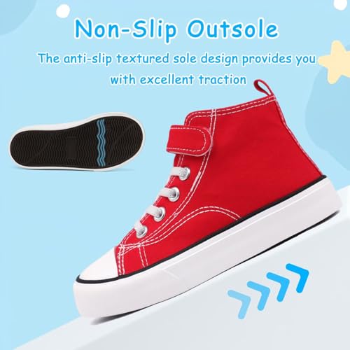 Toddler Canvas Shoes Girls High Top Sneakers Little Big Kids Boys Walking Cushioned Shoes Toddler 8-Big Kid 34