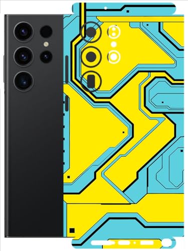 Image of AtOdds - Full Body Back Screen Guard Protector Film - Lamination Wrap Skin Sticker Compatible with Samsung Galaxy S23 Ultra (5G) | Scratchproof Matte Finish (YellowLane)