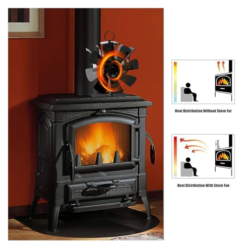 Ventilateur de poêle à bois à 8 pales pour diffusion de chaleur