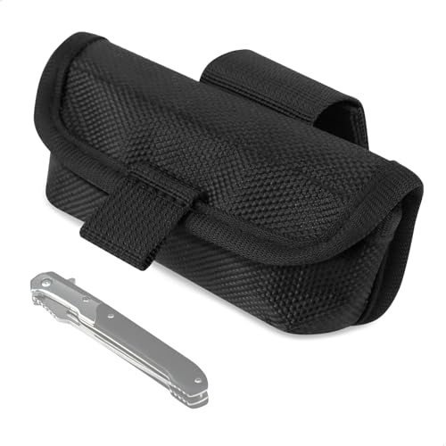 xtemtoamz Etui Couteau,Etui Couteau Ceinture,Malette Couteaux,Étui Compact pour Couteau Pliant avec Clip Ceinture,pour Les Loisirs de Plein Air,La...