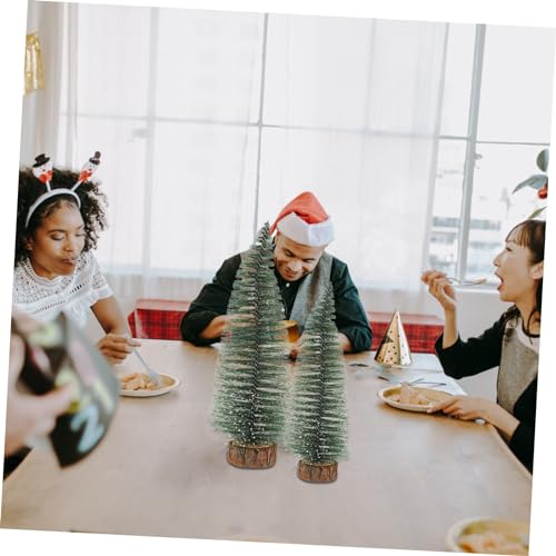 Luxshiny 4 Pcs Enfeite De Natal Reunindo Mini Árvore De Natal Enfeites De Natal Mini Árvore De Geada