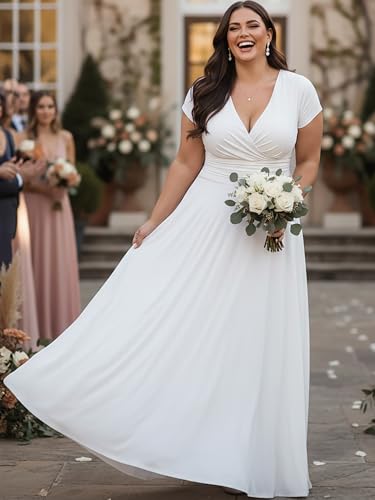 Image of KOH KOH Womens Sexy Cap Short Sleeve V-Neck Flowy Cocktail Gown