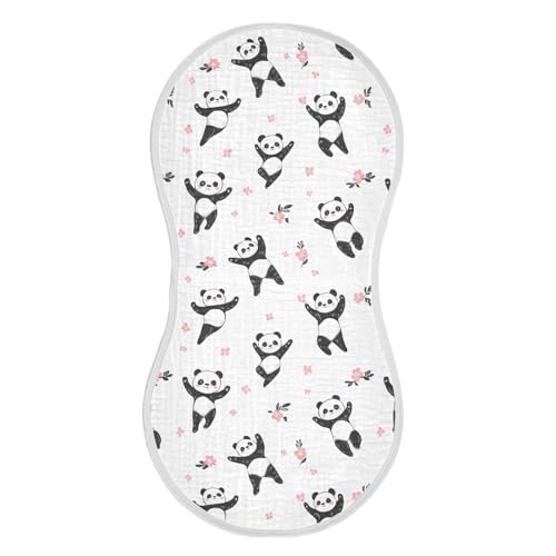vvfelixl Cute Panda Dance Ballet Burp Cloths for Baby Boy Girls Baby Washcloths Burp Rags 1 Pack