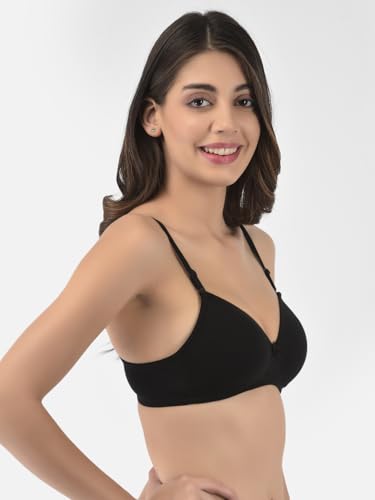 Image of Softline Women's Cotton-Rich Wire-Free Padded Bra | Full Coverage, Seamless & Breathable for Everyday Comfort | Soft Fabric with Supportive Fit for All-Day Wear