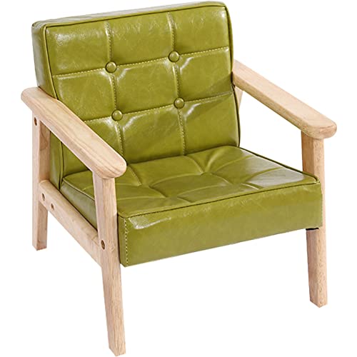 Kelendle Kid Sofa Chair: Kid Couch with Solid Wood Arm & PU Leather Fabric Children Seating Chair Photography Prop Bench Photoshoot Photo Posing Props for Boys Girls Avocado Armchair