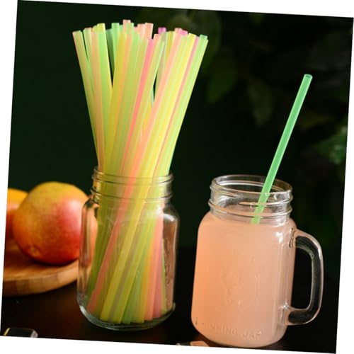 Abaodam 300 pitillos desechables plásticos fluorescentes 25cm miniatura 7