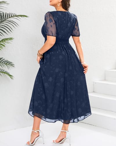 Women Plus Size Summer Dress - Easter Spring Floral Wedding Guest Maxi Long Dress4