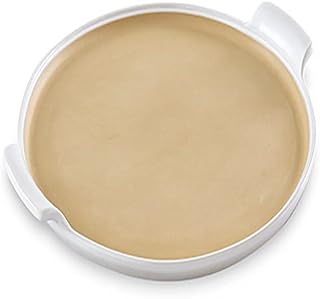 Pampered Chef Large White Round Stone with handles