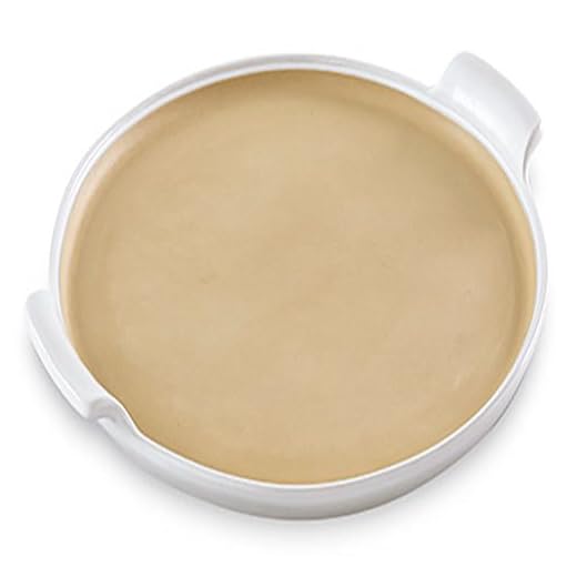 The Pampered Chef Large Round Stone with Handles in White