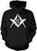 Freemason Logo - Square & Compass Symbol Men's Hoodie Sweatshirt (2XL, BLACK)