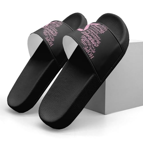Breast Cancer Red Design Slippers Sandals for Women Casual Athletic Sandals Pool Shower Indoor Outdoor Slide Slippers3