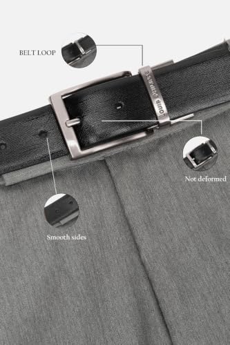 Image of Louis Philippe Men's 100% Italian Leather Brush Gun Metal Buckle Formal Reversible Belt