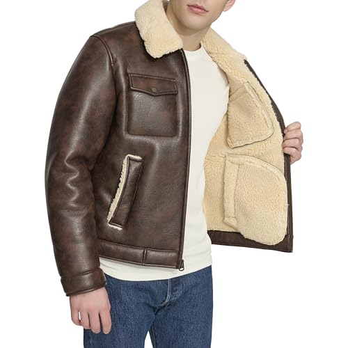Levi's Men's Faux Shearling Trucker Jacket, Brown, Medium by Levi's - Image 3