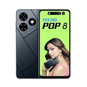 TECNO POP 8 (Gravity Black,(8GB*+64GB)| 90Hz Punch Hole Display with Dynamic Port & Dual Speakers with DTS| 5000mAh Battery |10W Type-C| Side Fingerprint Sensor| Octa-Core Processor