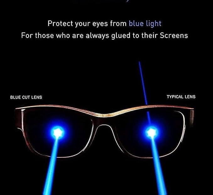 Image of Square Spectacles Clear Anti Blue Ray Blocking BlueCut Anti Glare Reduce zero Power Mobile computer Laptop Gaming protection For Men & Women (Free Size)