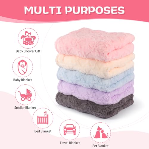 Image of Ultra Soft Fleece Baby Blanket,Swaddle & Receiving Blankets for Newborn Infant, Lightweight Breathable Nursery Nap Blanket for Crib Stroller, for Boys & Girls Heart Checkered 30 inchx40 inch Beige