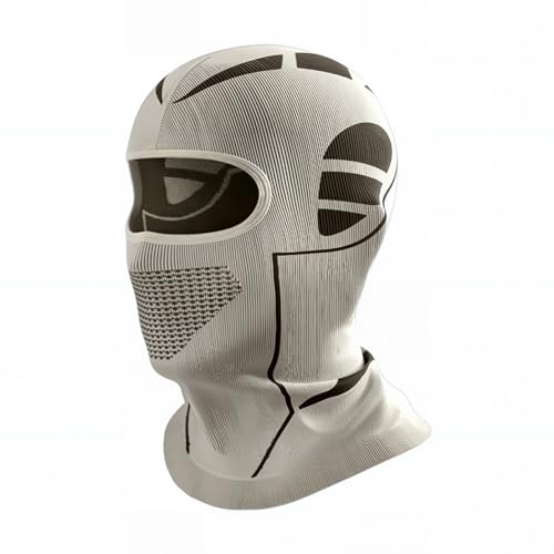 Mech-Style Ski & Motorcycle Mask-Windproof Balaclava Full Face with Vent Holes Helmet-Friendly Unisex for Skiing & Riding Light Gray