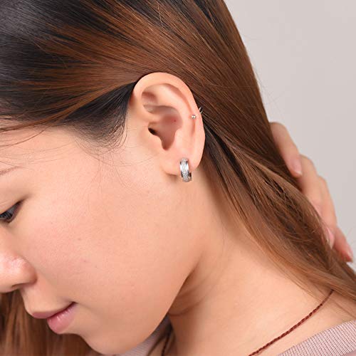 U7 Brincos de pressão para homens e mulheres, brincos hipoalergênicos unissex de aço inoxidável cirú