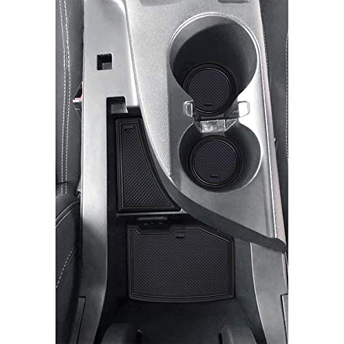 SENSHINE Accessories for Chevy Camaro 2016-2021 2022 2023 2024 Interior Non-Slip Anti Dust Cup Holder Inserts, Center Console Liner Mats, Door Pocket Liners 9-pc Set (Black Trim)