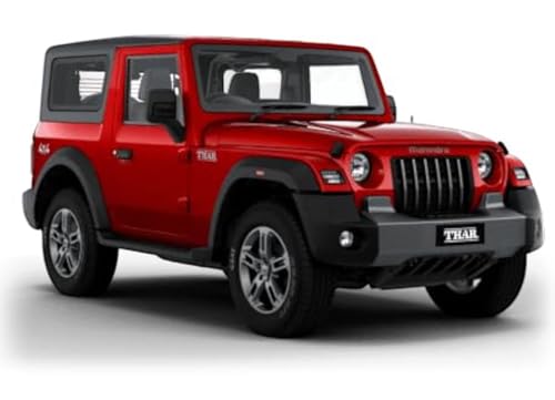 Image of SHAKTISM Thar Diecast Model Toy, 1:32 Scale with Sound & Lights Pull Back Collectible Vehicle Toy Door Opening Scale Car Model Birthday Gift for Boys Girls (Red-Diecast Metal Car)