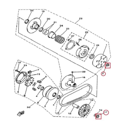 Tuercas M14X1 transmisión con rosca fina para quad H300 2