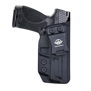 POLE.CRAFT M&P 2.0 Holster IWB Kydex Holster Fit: Smith & Wesson M&P 9mm M2.0 4″/4.25″ Pistol with Thumb Safety – Inside Waistband Concealed – Cover Mag-Button – Widened Entrance – No Wear, No Jitter