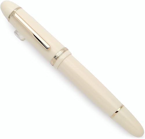 JINHAO X159 - Pluma estilográfica (F Nib 0.020 in, blanco marfil con clip dorado)