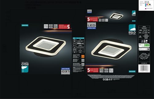 Eglo LED Ceiling Light Fixture Macchioni, Ceiling lamp with Crystal Effect, Kitchen and Office Lighting - Image 2