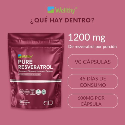 Vitamínicos, resveratrol plm Marca WELLTHY (3)