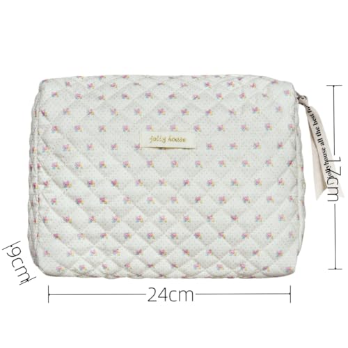 Aucuu Grande Trousse de Maquillage, Sac Cosmétique de Voyage avec Fermeture éclair, Motif Floral Grand Capacité Trousse de Toilette pour Voyage pour Femme Fille – vue 2