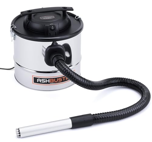 VYTRONIX ASHBUSTER Powerful 1000w 16L Ash Vacuum Cleaner For Fireplaces Grills BBQs Fire Pits Stoves Log Burners & Chimineas | 1m Hose HEPA Filter/Dual Filtration Debris Catcher