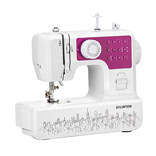Kylinton Sewing Machine for Beginners Mini Sewing Machine for Kids, Electric Small Sewing Machine with Foot Pedal, 12 Built-in Stitches, 2 Speeds, Automatic Winding for Cloth Girls Adults, Rose Red