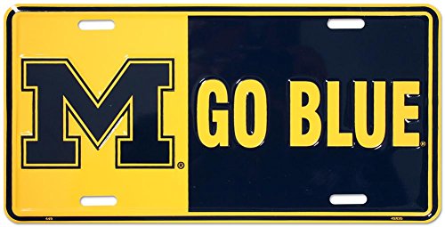 Hangtime University of Michigan - Michigan Wolverines - M-GO Blue (U of MICH) Embossed Metal auto tag