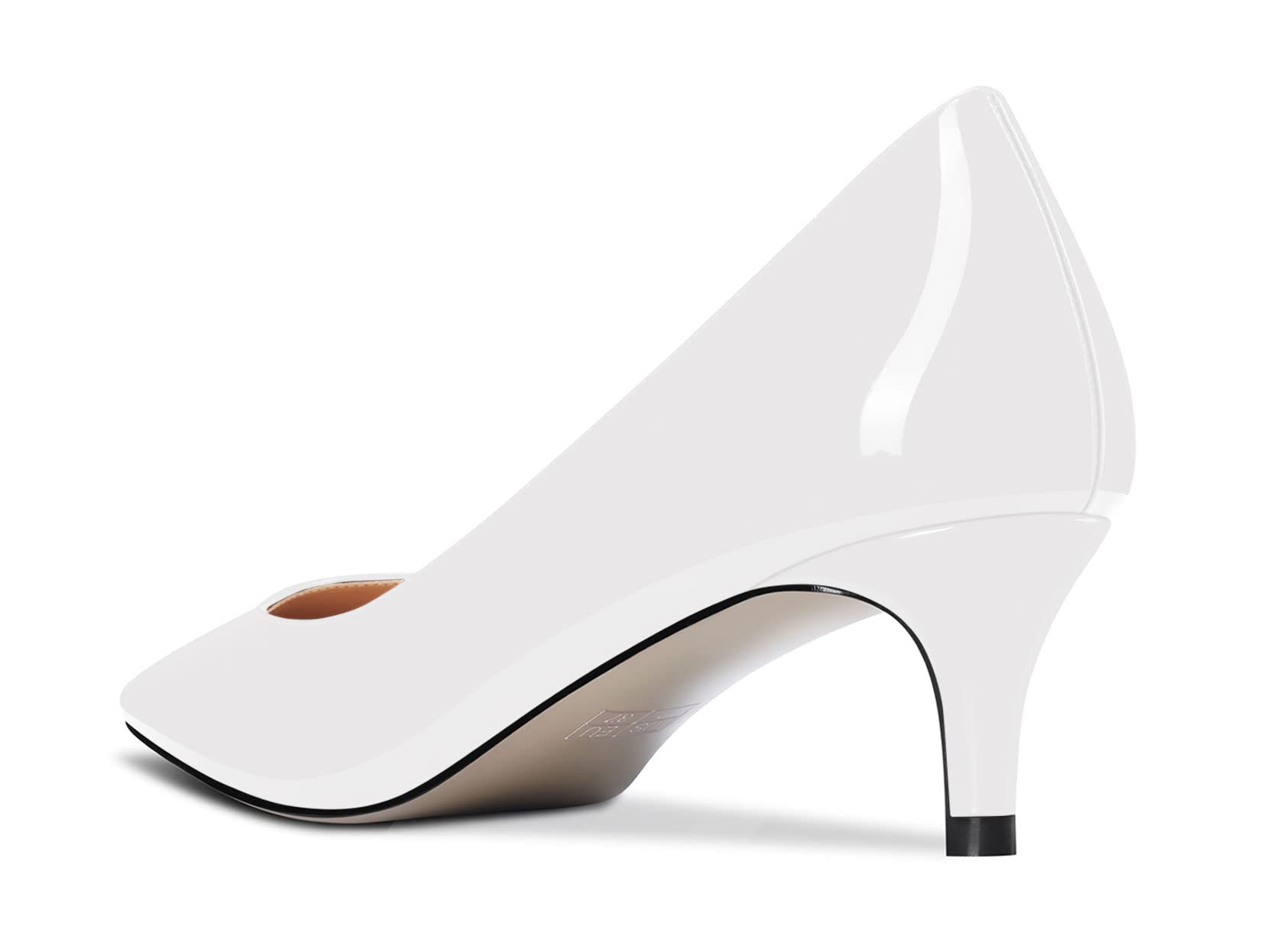 NobleOnly Mujer Bajos Gatito Heel Cerrado el Dedo del pie Cuadrada Punta Slip-on Pumps Clásico Cute Dress de Boda Fiesta Zapatos 5 CM Heels