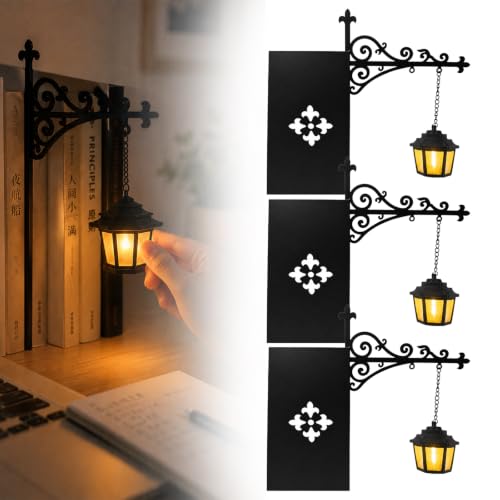 Library Lantern Mini Bookshelf Lamp - Decorative Bookshelf Lighting3pcs
