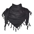 Explore Land Cotton Shemagh Tactical Desert Scarf Wrap (Black)