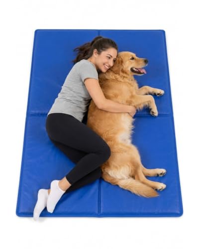 FurDreams Pet Cooling Mats for Dogs & Cats – Self Cooling Gel Pet Cooling Pad, Non-Toxic Leakproof Foldable Cooling Mat, Portable Summer Cooling Bed for Crate, Sofa, Kennel & Travel-XLarge (90x140cm)