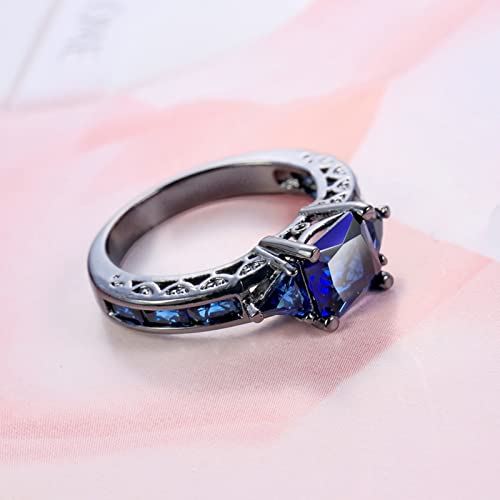 Ring for Women Gold Plated, Wedding Rings for Women Black Purple Hollow Zircon Wedding Bands4