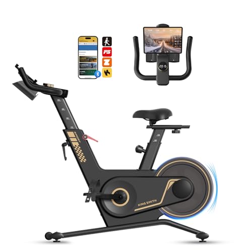 Bicicleta Estática para el Hogar, 40 Niveles de Resistencia Magnética, Plegable Estacionaria, Capacidad de Peso de 265 libras, Silenciosa, con Pantalla LED, Compatible con Aplicación Negra