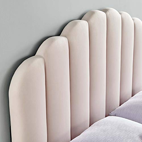 Modway Veronique Channel Tufted Performance Velvet Upholstered Twin Headboard in Pink by Modway - Image 9