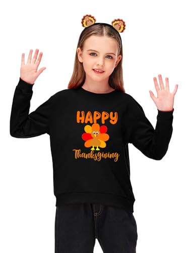 Image of Remimi Kids Halloween Sweatshirt Long Sleeve Thanksgiving Tops 3-14 Years