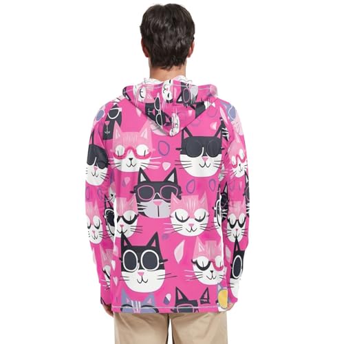 Cute Dog Men's UPF 50+ Sun Shirts Quick Dry Sun Protection Hoodie UV Long Sleeve T-Shirts 17953