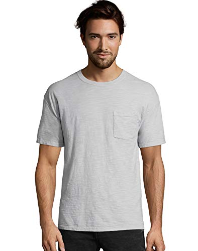 Hanes Mens ComfortSoft Tagless Pocket Undershirt, 6-Pack, Assorted - 1901 Heritage, Small US