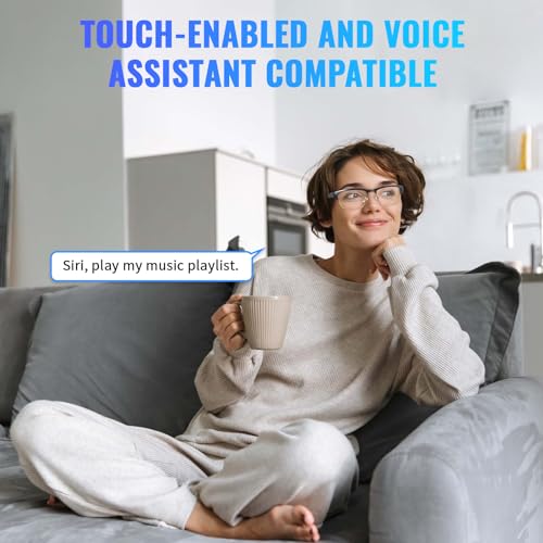 Image of Smart Glasses for Men Women, Open-Ear Audio Bluetooth Glasses | Blue Light Filter & Polarized Sunglasses Lenses, Built-in Mic and Speaker, Touch Control, Hands-Free Calls /Music, Work Relax