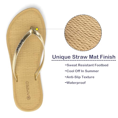 Ampeo Women's Flip Flops Comfortable Lightweight Summer Beach Quick-Dry Thong Flat Sandals3