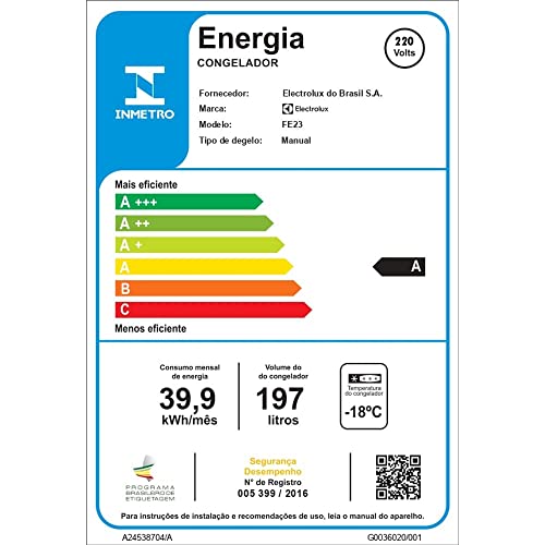 Freezer Electrolux Vertical FE23, Cor: Branco