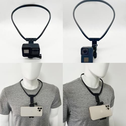 Image of Suicune Neck Phone Holder - POV /Vlog Neck Mount for Phones - Hands Free! with Phone Clip, Anti-Shake Chest Strap for Recording Video Compatible with iPhone Android Phones