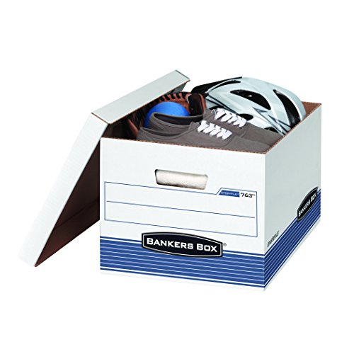 Bankers Box 30 Pack STOR/FILE Medium-Duty File Storage Boxes, FastFold, Lift-Off Lid, Letter/Legal, White/Blue2