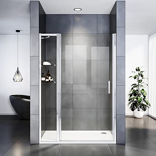 SIRHONA Porte de douche avec 2 Verre Étagères Paroi de Douche avec Panneau de 30cm Sécurité, Large 100 x 185 cm – vue 2