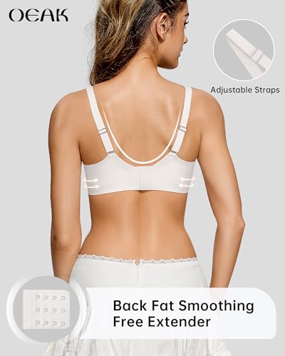 Image of OEAK Womens Wireless Jelly Bras Scalloped Push Up No Underwire Bralette Supportive Tshirt Bra Seamless Comfortable Bras